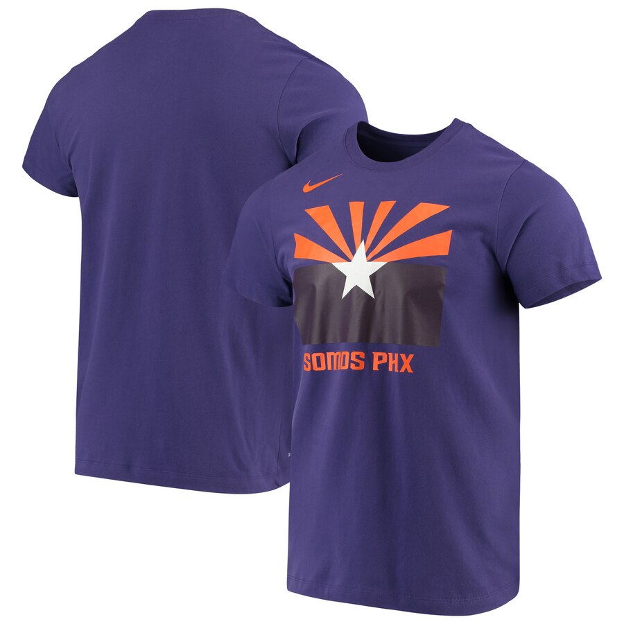 Men 2020 NBA Nike Phoenix Suns Purple City Edition Logo DFCT Performance TShirt
